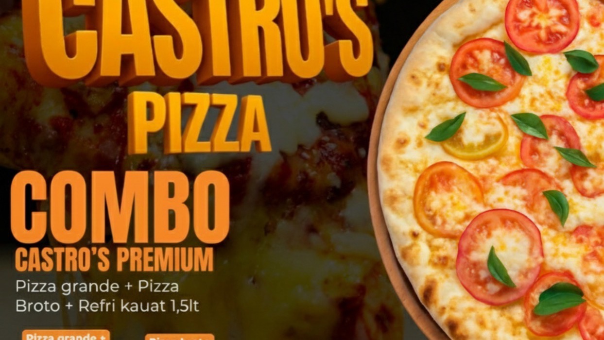 Arte do combo Premium da Castro's Pizza